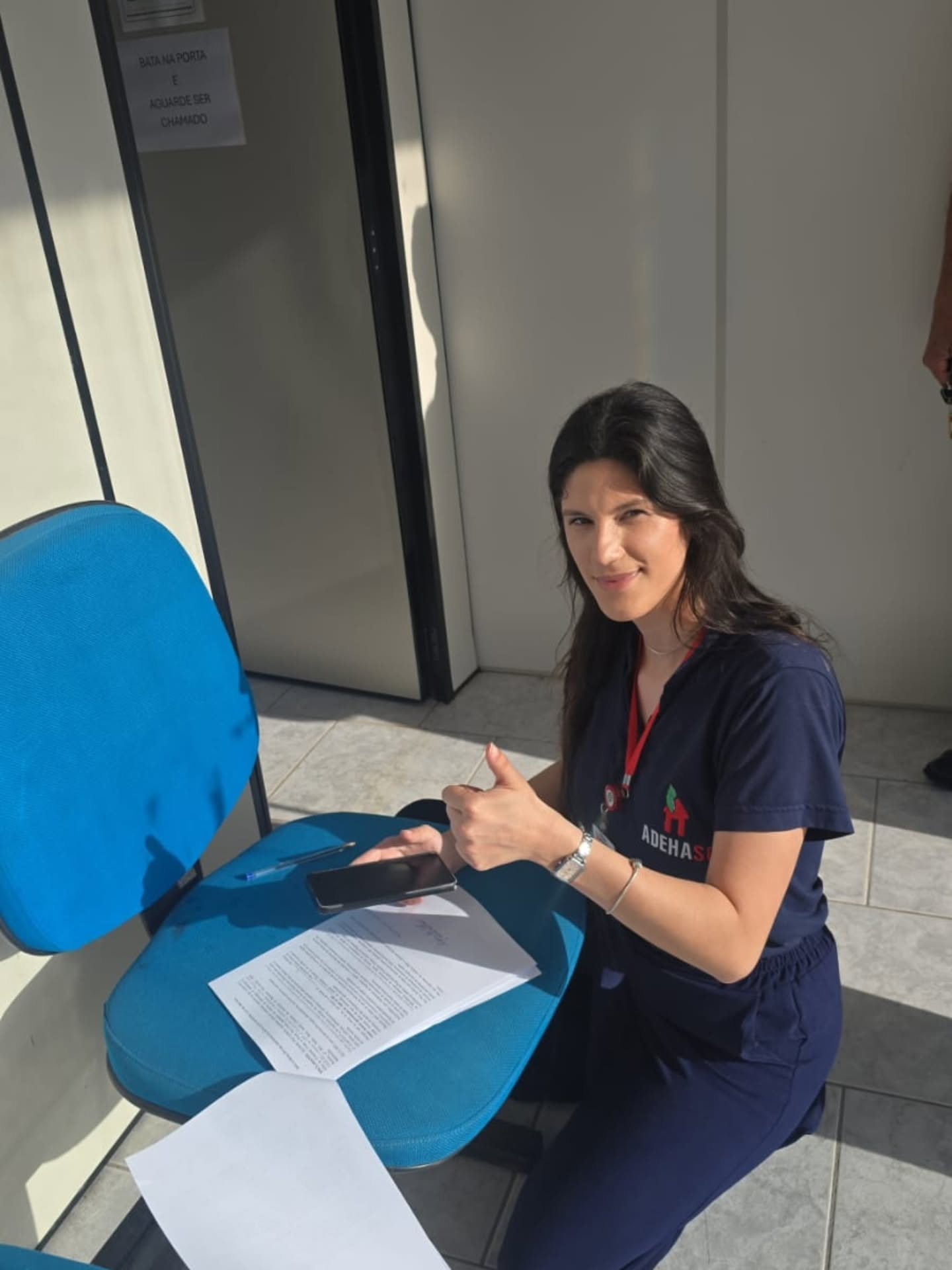 Equipe ADEHASC no atendimento